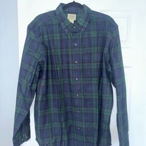 L.L. Bean Green and Blue Casual Button Down